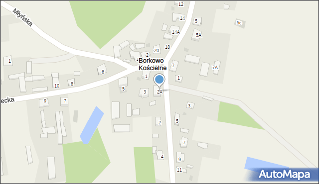 Borkowo Kościelne, Strażacka, 2A, mapa Borkowo Kościelne
