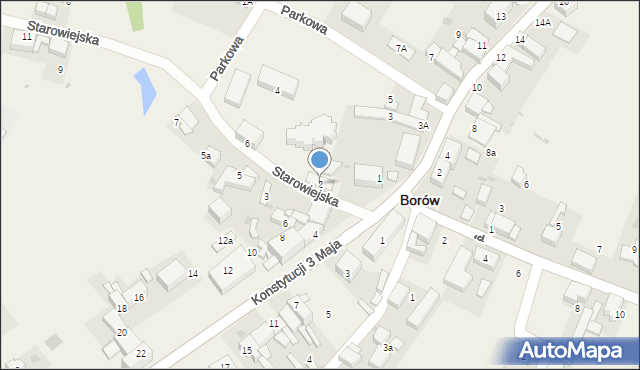 Borów, Starowiejska, 2, mapa Borów
