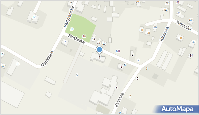 Borowno, Strażacka, 3, mapa Borowno