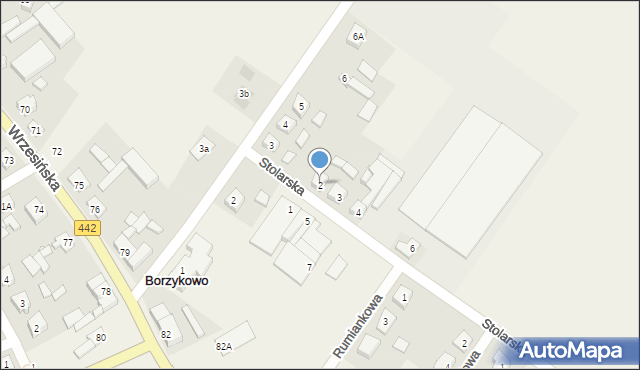 Borzykowo, Stolarska, 2, mapa Borzykowo