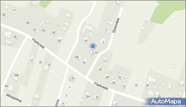 Boża Wola, Stokrotek, 1, mapa Boża Wola