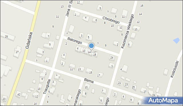 Brusy, Stefana Batorego, 16, mapa Brusy
