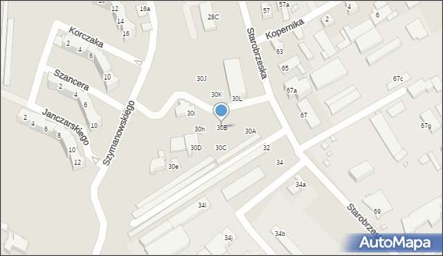 Brzeg, Starobrzeska, 30B, mapa Brzeg