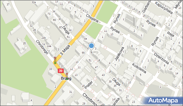 Brzeg, Staromiejska, 5, mapa Brzeg