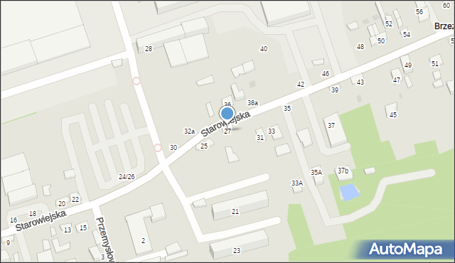 Brzesko, Starowiejska, 27, mapa Brzesko