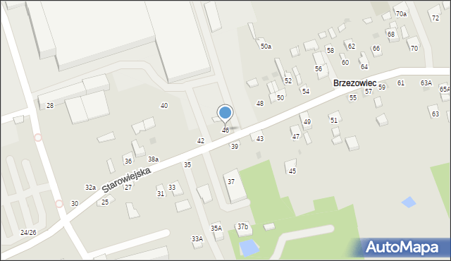 Brzesko, Starowiejska, 46, mapa Brzesko