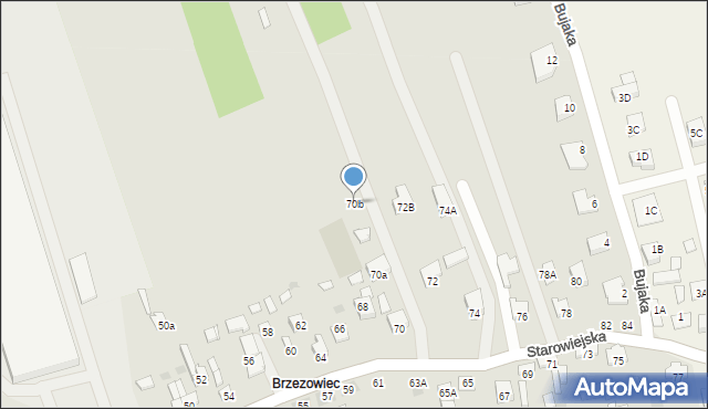Brzesko, Starowiejska, 70b, mapa Brzesko