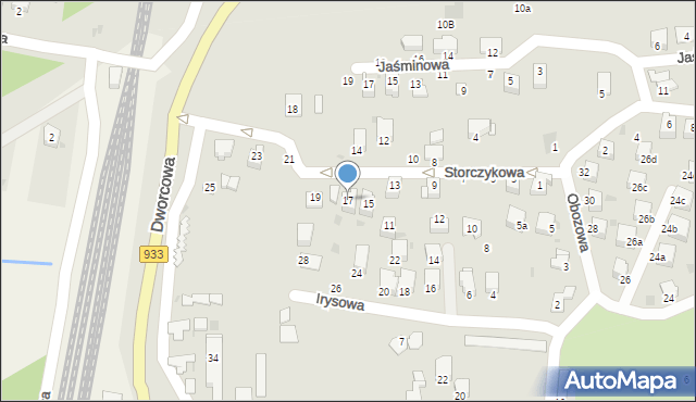 Brzeszcze, Storczykowa, 17, mapa Brzeszcze