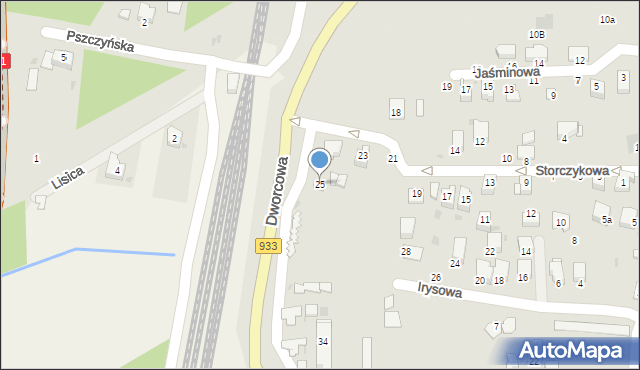 Brzeszcze, Storczykowa, 25, mapa Brzeszcze