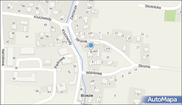 Brzezie, Stroma, 6, mapa Brzezie