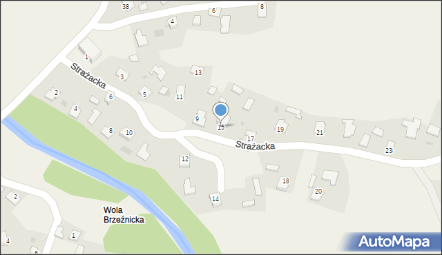 Brzeźnica, Strażacka, 15, mapa Brzeźnica