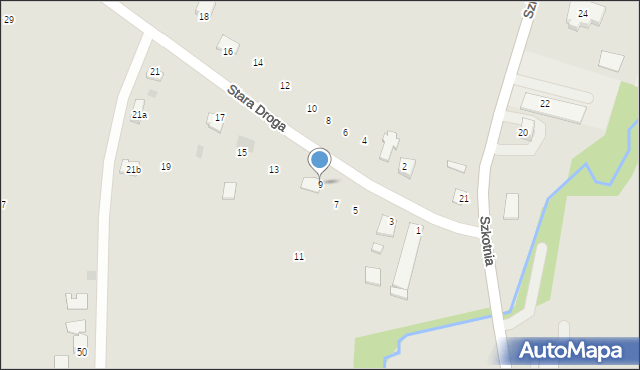 Brzostek, Stara Droga, 9, mapa Brzostek