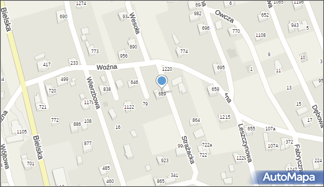 Buczkowice, Strażacka, 689, mapa Buczkowice