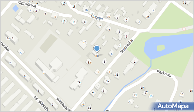Budzyń, Strażacka, 8B, mapa Budzyń