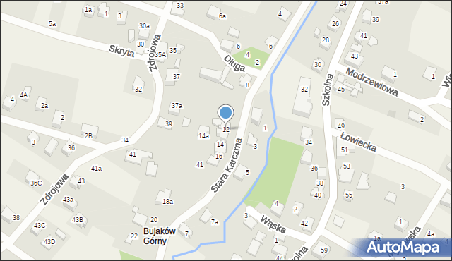 Bujaków, Stara Karczma, 12, mapa Bujaków