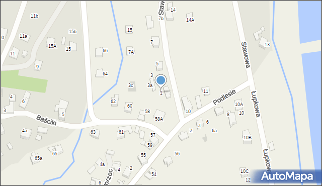 Bujaków, Stawowa, 1, mapa Bujaków