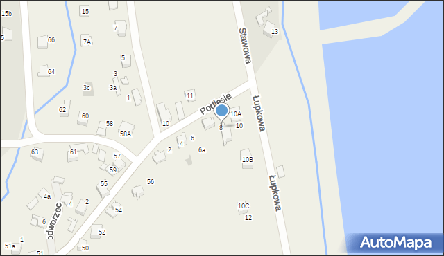 Bujaków, Stawowa, 8a, mapa Bujaków