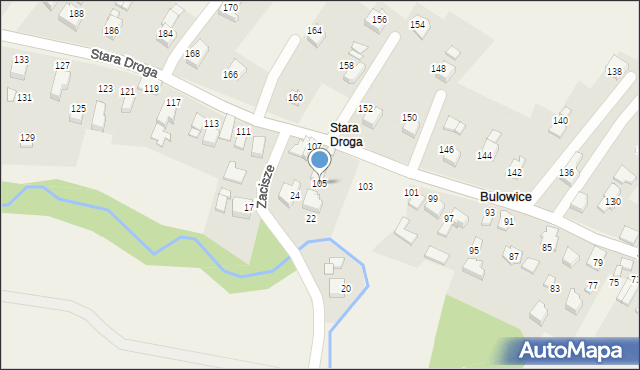 Bulowice, Stara Droga, 105, mapa Bulowice