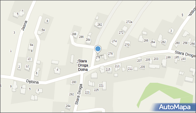 Bulowice, Stara Droga, 278, mapa Bulowice