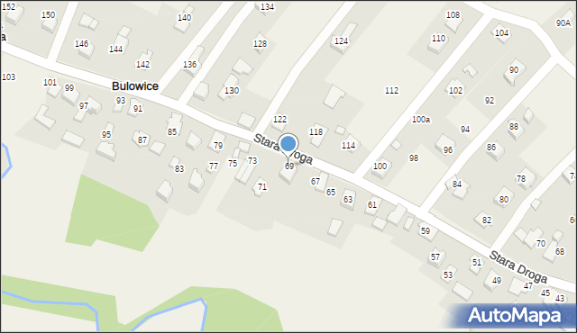 Bulowice, Stara Droga, 69, mapa Bulowice
