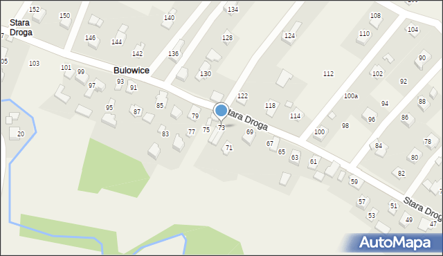 Bulowice, Stara Droga, 73, mapa Bulowice