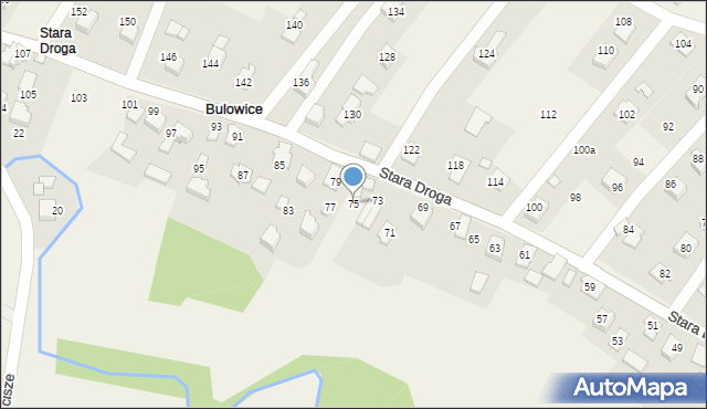Bulowice, Stara Droga, 75, mapa Bulowice