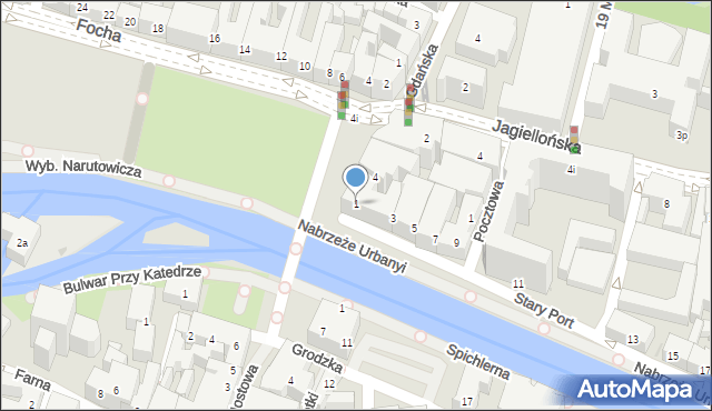 Bydgoszcz, Stary Port, 1, mapa Bydgoszczy