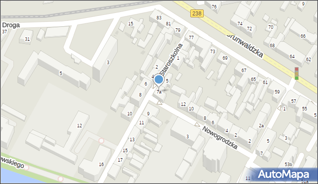 Bydgoszcz, Staroszkolna, 7a, mapa Bydgoszczy