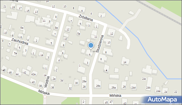 Bydgoszcz, Studzienna, 5a, mapa Bydgoszczy