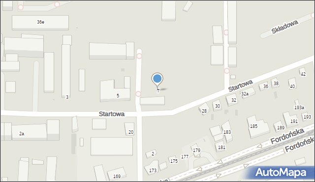 Bydgoszcz, Startowa, 7, mapa Bydgoszczy