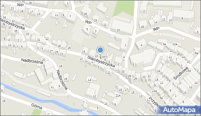 Bystrzyca Kłodzka, Starobystrzycka, 8, mapa Bystrzyca Kłodzka
