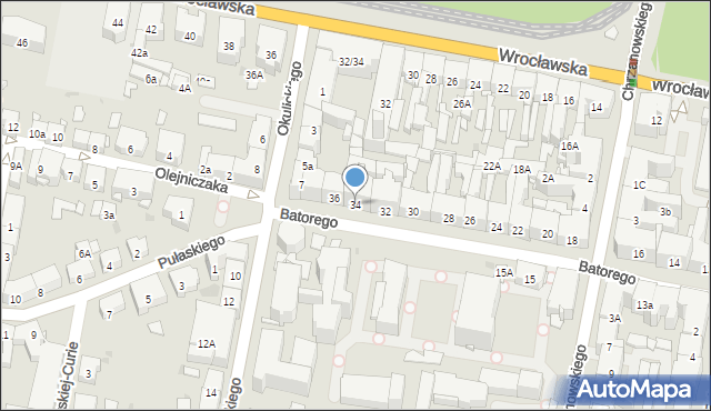 Bytom, Stefana Batorego, 34, mapa Bytomia