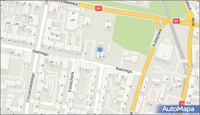 Bytom, Stefana Batorego, 6, mapa Bytomia