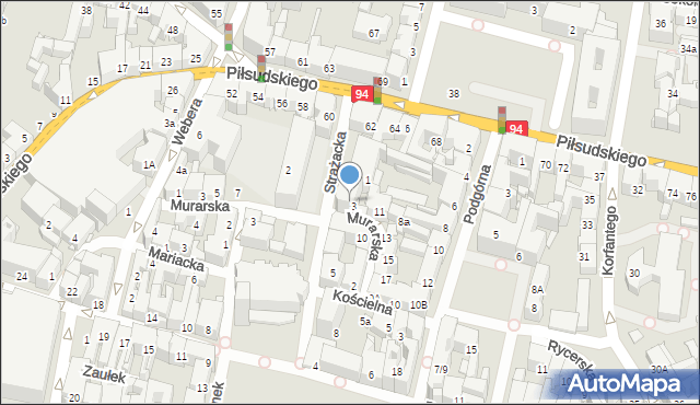 Bytom, Strażacka, 3a, mapa Bytomia