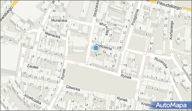 Bytom, Strażacka, 8, mapa Bytomia