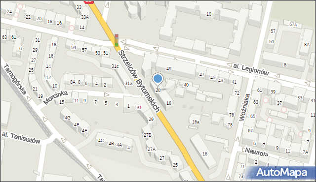 Bytom, Strzelców Bytomskich, 20, mapa Bytomia