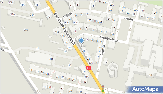 Bytom, Strzelców Bytomskich, 28, mapa Bytomia