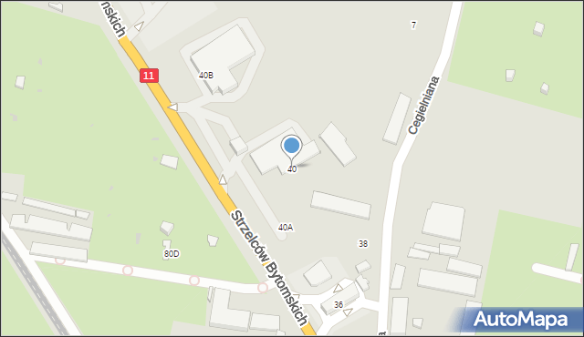 Bytom, Strzelców Bytomskich, 40, mapa Bytomia