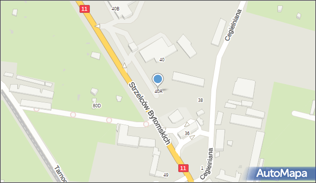 Bytom, Strzelców Bytomskich, 40A, mapa Bytomia