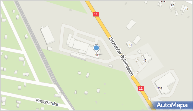 Bytom, Strzelców Bytomskich, 51, mapa Bytomia