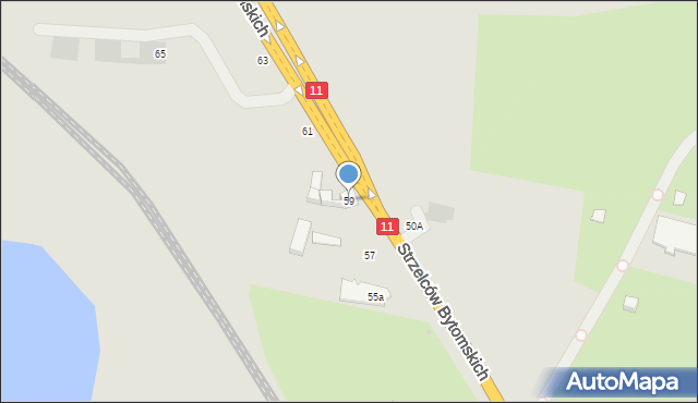 Bytom, Strzelców Bytomskich, 59, mapa Bytomia