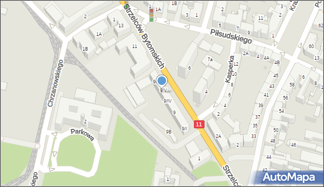 Bytom, Strzelców Bytomskich, 9E, mapa Bytomia