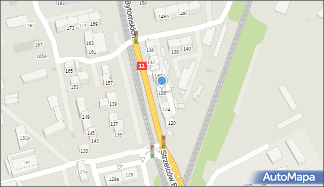 Bytom, Strzelców Bytomskich, 126, mapa Bytomia