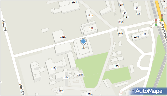 Bytom, Strzelców Bytomskich, 127, mapa Bytomia