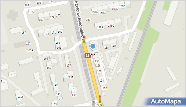 Bytom, Strzelców Bytomskich, 132, mapa Bytomia