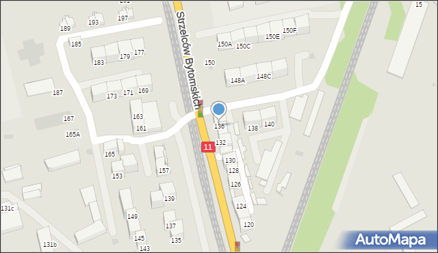 Bytom, Strzelców Bytomskich, 136, mapa Bytomia