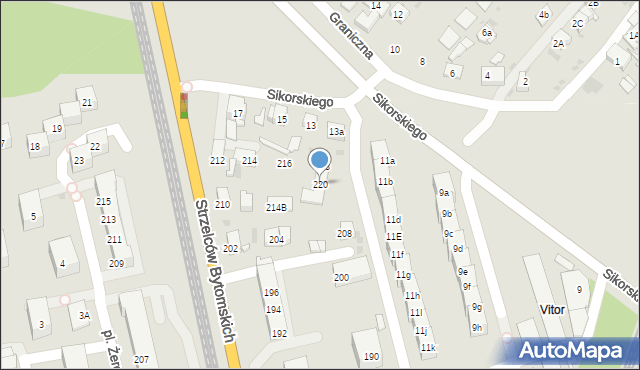 Bytom, Strzelców Bytomskich, 220, mapa Bytomia