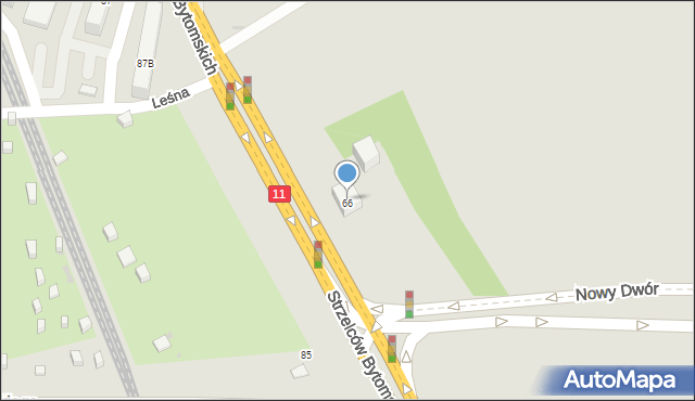 Bytom, Strzelców Bytomskich, 66b, mapa Bytomia