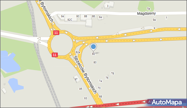 Bytom, Strzelców Bytomskich, 82, mapa Bytomia