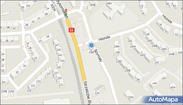 Bytom, Strzelców Bytomskich, 234c, mapa Bytomia